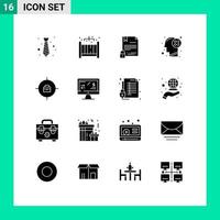 16 Creative Icons Modern Signs and Symbols of mark head electronic signature failure internet Editable Vector Design Elements