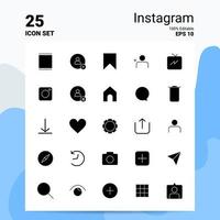 25 Instagram Icon Set 100 Editable EPS 10 Files Business Logo Concept Ideas Solid Glyph icon design vector