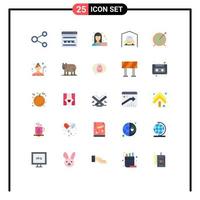 25 Creative Icons Modern Signs and Symbols of focus dart female anchor target van Editable Vector Design Elements