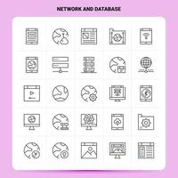 OutLine 25 Network And Database Icon set Vector Line Style Design Black Icons Set Linear pictogram pack Web and Mobile Business ideas design Vector Illustration