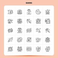 OutLine 25 Baking Icon set Vector Line Style Design Black Icons Set Linear pictogram pack Web and Mobile Business ideas design Vector Illustration