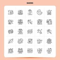 OutLine 25 Baking Icon set Vector Line Style Design Black Icons Set Linear pictogram pack Web and Mobile Business ideas design Vector Illustration