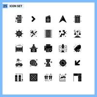 Universal Icon Symbols Group of 25 Modern Solid Glyphs of engine education card checklist map Editable Vector Design Elements