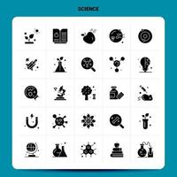 Solid 25 Science Icon set Vector Glyph Style Design Black Icons Set Web and Mobile Business ideas design Vector Illustration