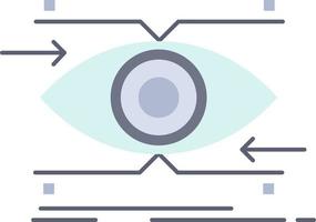 attention eye focus looking vision Flat Color Icon Vector