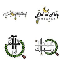 4 mejores vectores feliz eid en estilo de caligrafía árabe, especialmente para celebraciones de eid y saludar a la gente