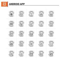 25 Android App icon set vector background