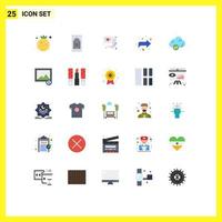 25 Flat Color concept for Websites Mobile and Apps technology safe photo cloud forward Editable Vector Design Elements