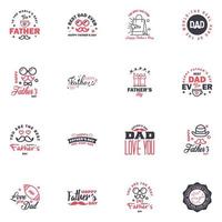 Happy fathers day 16 Black and Pink vintage retro type font Illustrator eps10 Editable Vector Design Elements