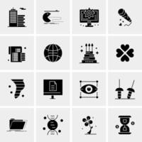 16 iconos universales de negocios vector ilustración de icono creativo para usar en proyectos relacionados con la web y dispositivos móviles