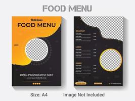 new year restaurant food menu design template, modern vector a4 size menu design layout.