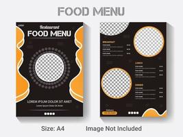 new year restaurant food menu design template, modern vector a4 size menu design layout.