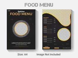 new year restaurant food menu design template, modern vector a4 size menu design layout.