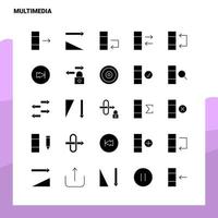 25 Multimedia Icon set Solid Glyph Icon Vector Illustration Template For Web and Mobile Ideas for business company