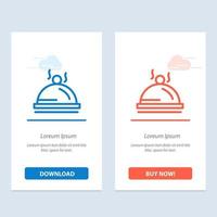Hotel Dish Food Service  Blue and Red Download and Buy Now web Widget Card Template vector