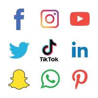 iconos de redes sociales establecer logo vector ilustrador