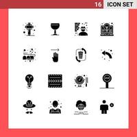 Modern Set of 16 Solid Glyphs and symbols such as box invention construction idea bulb Editable Vector Design Elements