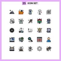 conjunto de 25 iconos de ui modernos símbolos signos para elementos de diseño vectorial editables de luz de parque de contorno de calle de hoja vector