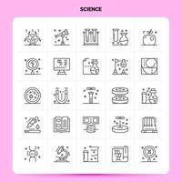 OutLine 25 Science Icon set Vector Line Style Design Black Icons Set Linear pictogram pack Web and Mobile Business ideas design Vector Illustration