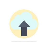 Arrow Upload Up Cloud Abstract Circle Background Flat color Icon vector