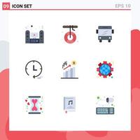 9 Creative Icons Modern Signs and Symbols of finance watch melting time transport Editable Vector Design Elements