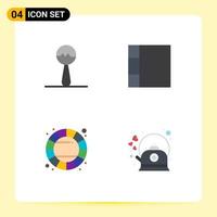 Set of 4 Vector Flat Icons on Grid for instrument brew grid creative hot Editable Vector Design Elements