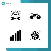 Stock Vector Icon Pack of Line Signs and Symbols for gear flower spanner connection summer Editable Vector Design Elements