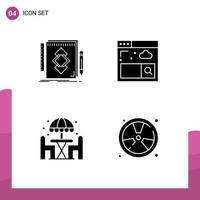 User Interface Pack of 4 Basic Solid Glyphs of design living draw internet table Editable Vector Design Elements
