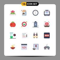 paquete de iconos de vector de stock de 16 signos y símbolos de línea para código de programa de círculo web de tomate paquete editable de elementos de diseño de vector creativo