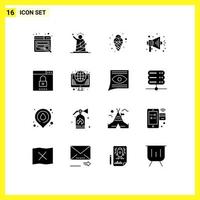 16 Creative Icons Modern Signs and Symbols of optimization engine carnival speaker announce Editable Vector Design Elements