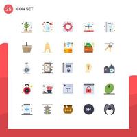 Pictogram Set of 25 Simple Flat Colors of share network wine business outline Editable Vector Design Elements