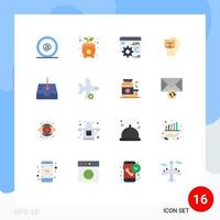 16 Universal Flat Color Signs Symbols of mailbox male api user unbox Editable Pack of Creative Vector Design Elements