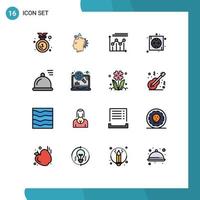 Set of 16 Modern UI Icons Symbols Signs for plug eco process board growth Editable Creative Vector Design Elements
