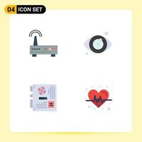 4 Creative Icons Modern Signs and Symbols of device mainboard education eye test motherboard Editable Vector Design Elements