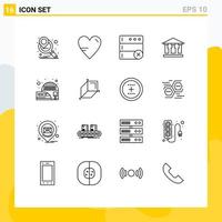 16 iconos creativos signos y símbolos modernos de caja suburbana eliminar mony eléctrico elementos de diseño vectorial editables vector