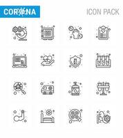 corona virus prevention covid19 tips to avoid injury 16 Line icon for presentation list diet securitybox check list hands viral coronavirus 2019nov disease Vector Design Elements