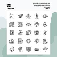 25 Business Elements And Business Managment Icon Set 100 Editable EPS 10 Files Business Logo Concept Ideas Line icon design vector