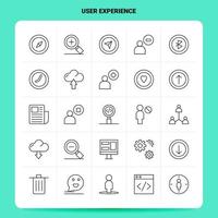 OutLine 25 User Experience Icon set Vector Line Style Design Black Icons Set Linear pictogram pack Web and Mobile Business ideas design Vector Illustration