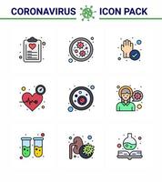 Simple Set of Covid19 Protection Blue 25 icon pack icon included blood bacteria time hand pulse beat viral coronavirus 2019nov disease Vector Design Elements