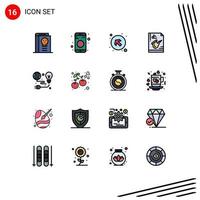 conjunto de 16 iconos modernos de la interfaz de usuario símbolos signos para el instrumento de signo de música de saxofón dejó elementos de diseño de vectores creativos editables