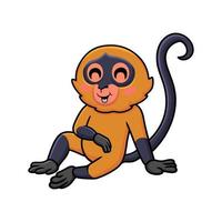 Cute spider monkey cartoon sitting vector