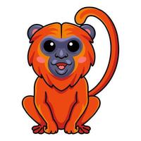 Cute red howler monkey cartoon sitting vector