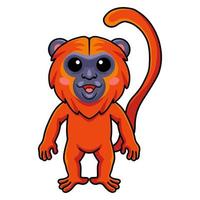 Cute red howler monkey cartoon standing vector