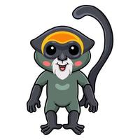 Cute de brazza's monkey cartoon standing vector