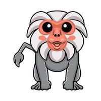 Cute little hamadryad monkey cartoon vector