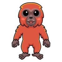 lindo pequeño orangután de dibujos animados de pie vector