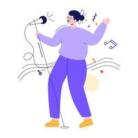 A customizable flat illustration of singer vector