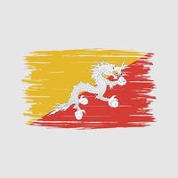 Bhutan Flag Brush vector