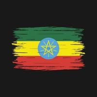 Ethiopia Flag Brush vector