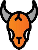 Bull Skull Filled Icon vector